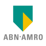 ABN AMRO logo: teal shield with a yellow chevron and the gray ABN AMRO wordmark beneath.