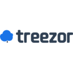 Treezor logo: a blue cloud-like icon to the left of the lowercase word 'treezor'.